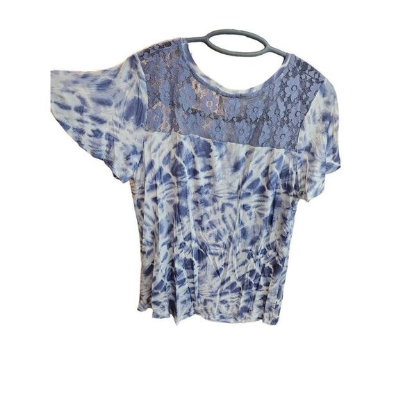 French Laundry TieDye Blouse Lace Mesh XL NEW with Original Tags - Picture 2 of 6
